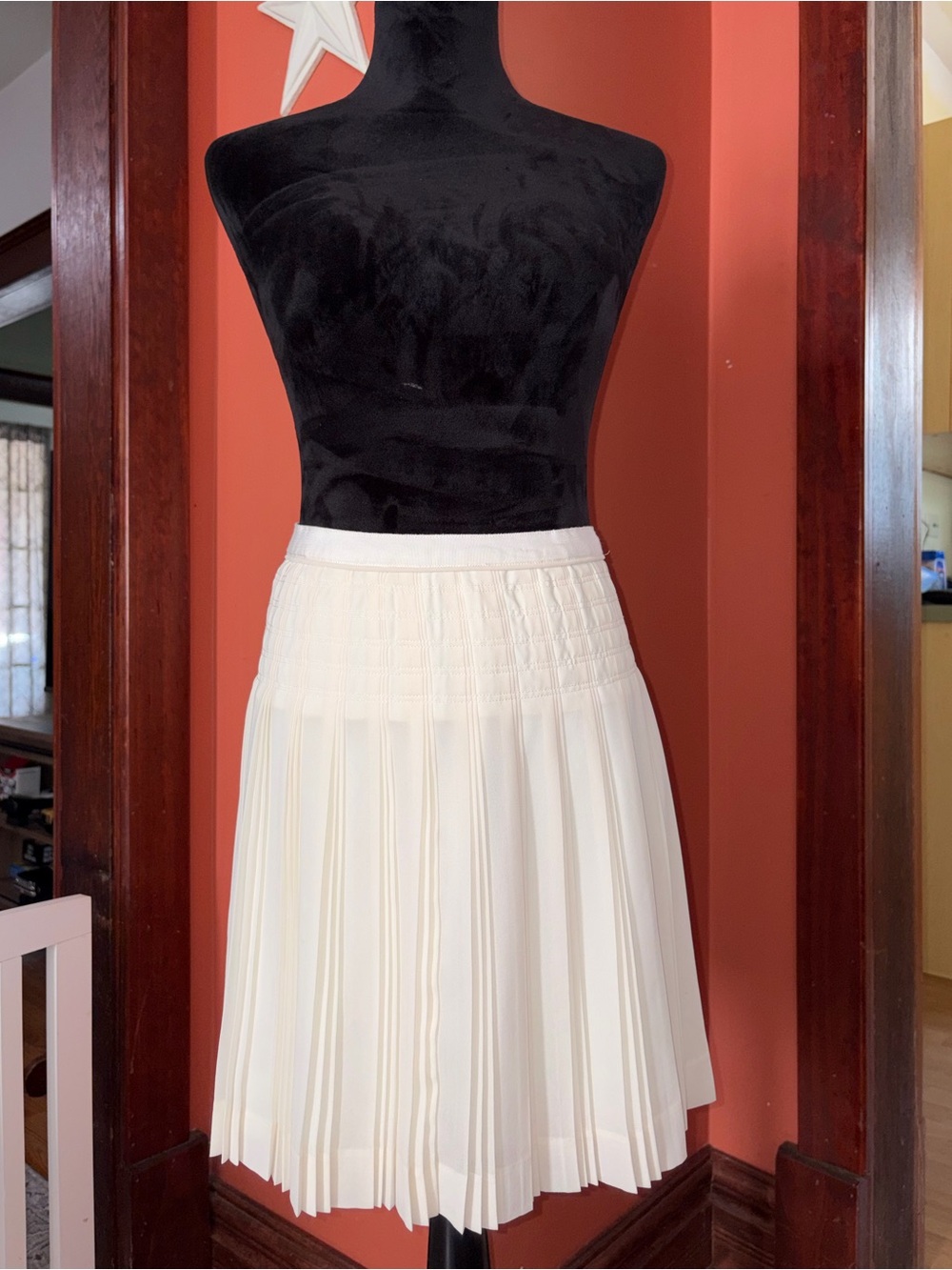 J. Crew Cream Pleated Mini Skirt